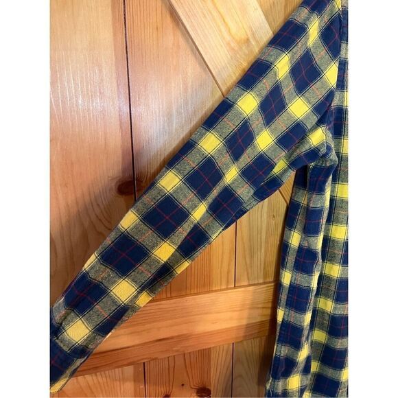 Chaps Shirt Mens Medium Yellow Plaid Button Down Flannel Performance (3481) - Picture 2 of 5